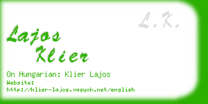 lajos klier business card
